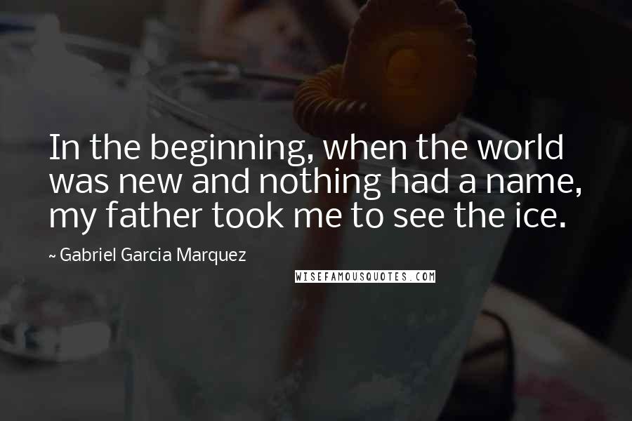 Gabriel Garcia Marquez Quotes: In the beginning, when the world was new and nothing had a name, my father took me to see the ice.