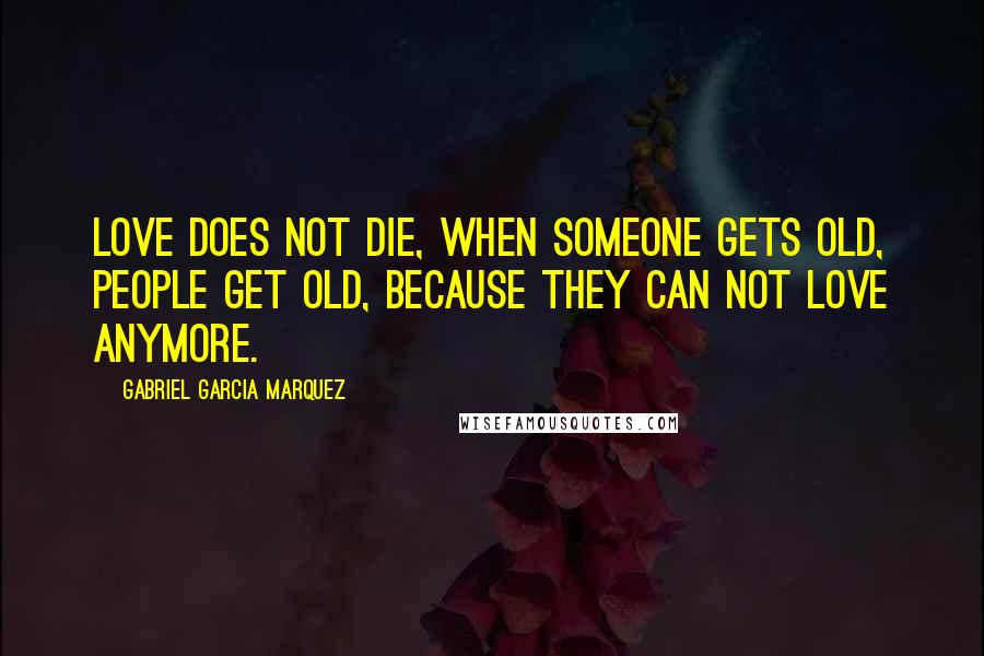 Gabriel Garcia Marquez Quotes: Love does not die, when someone gets old, people get old, because they can not love anymore.
