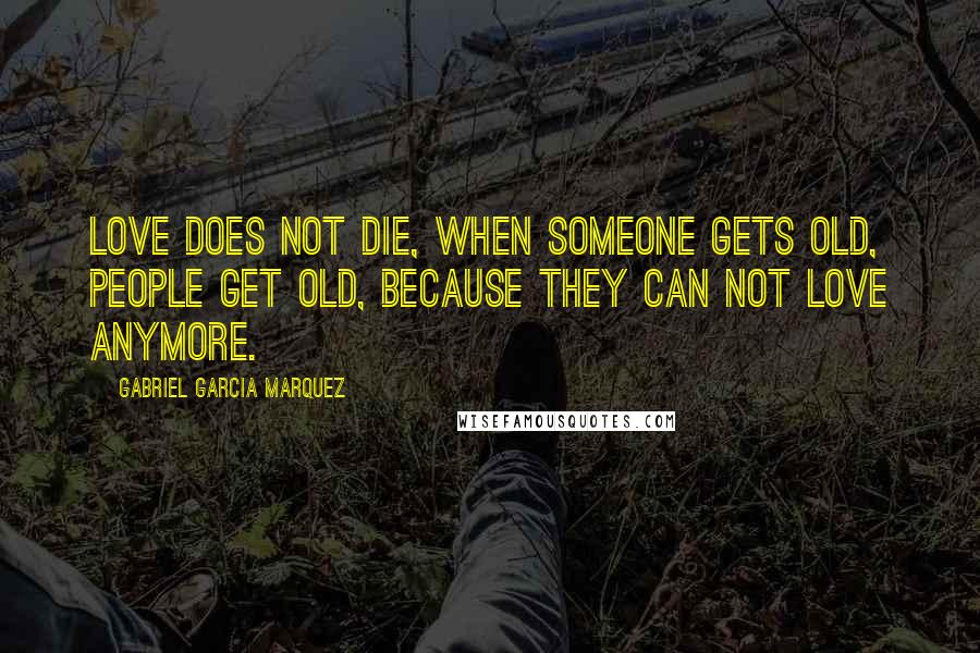 Gabriel Garcia Marquez Quotes: Love does not die, when someone gets old, people get old, because they can not love anymore.