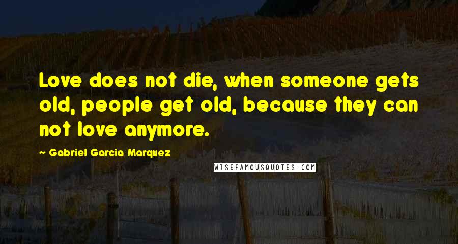 Gabriel Garcia Marquez Quotes: Love does not die, when someone gets old, people get old, because they can not love anymore.