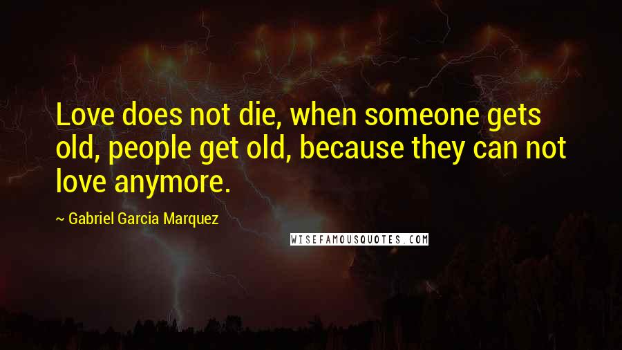Gabriel Garcia Marquez Quotes: Love does not die, when someone gets old, people get old, because they can not love anymore.