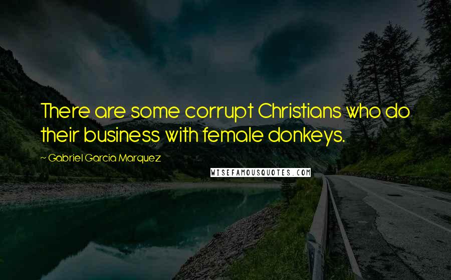 Gabriel Garcia Marquez Quotes: There are some corrupt Christians who do their business with female donkeys.