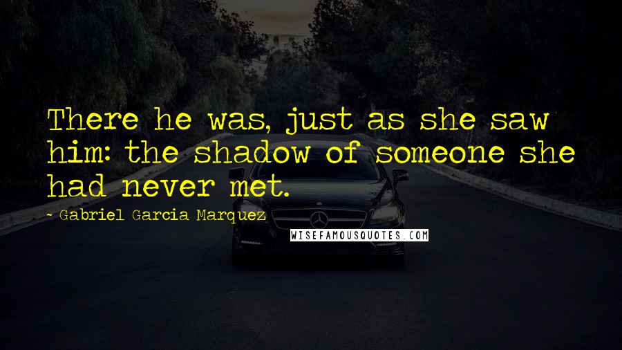 Gabriel Garcia Marquez Quotes: There he was, just as she saw him: the shadow of someone she had never met.