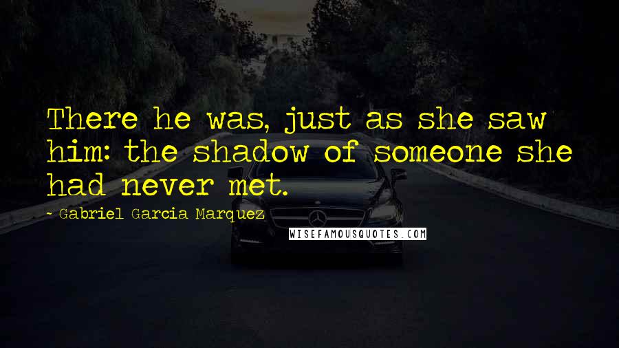 Gabriel Garcia Marquez Quotes: There he was, just as she saw him: the shadow of someone she had never met.