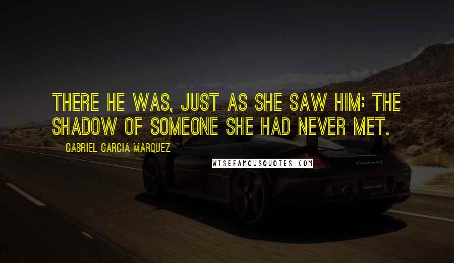 Gabriel Garcia Marquez Quotes: There he was, just as she saw him: the shadow of someone she had never met.