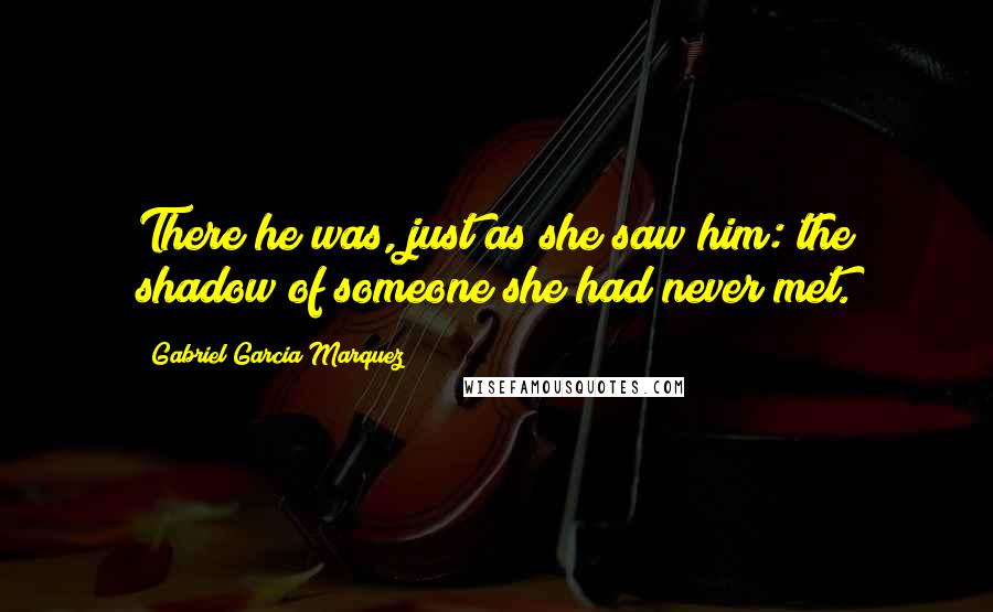 Gabriel Garcia Marquez Quotes: There he was, just as she saw him: the shadow of someone she had never met.