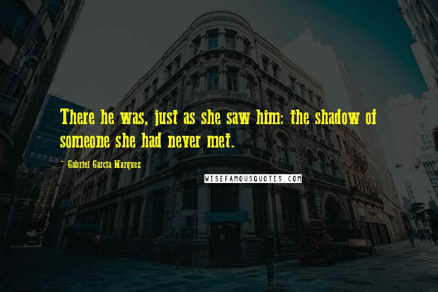 Gabriel Garcia Marquez Quotes: There he was, just as she saw him: the shadow of someone she had never met.