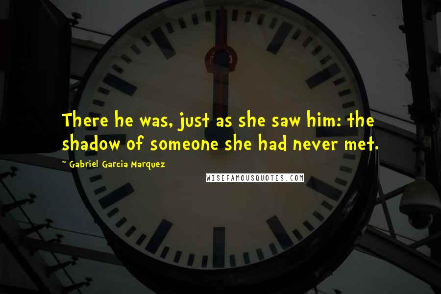 Gabriel Garcia Marquez Quotes: There he was, just as she saw him: the shadow of someone she had never met.