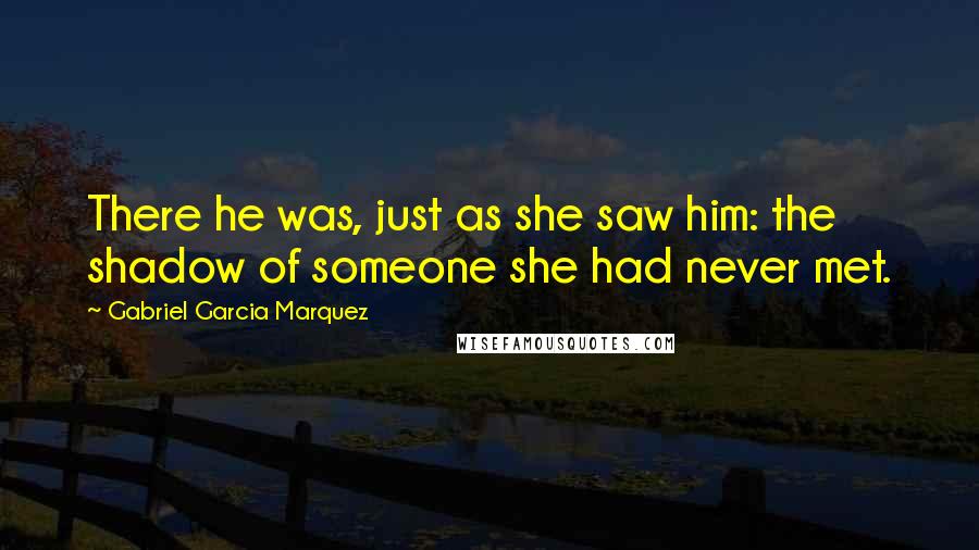 Gabriel Garcia Marquez Quotes: There he was, just as she saw him: the shadow of someone she had never met.