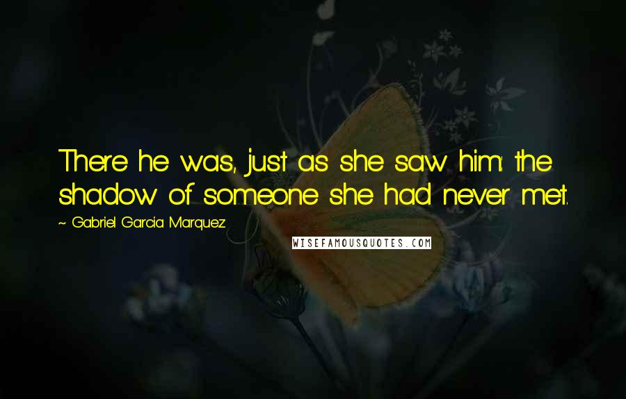 Gabriel Garcia Marquez Quotes: There he was, just as she saw him: the shadow of someone she had never met.