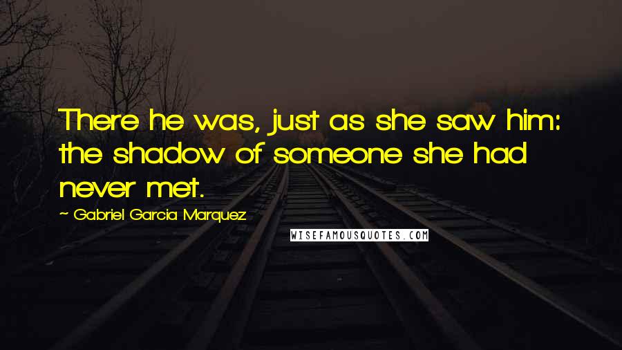 Gabriel Garcia Marquez Quotes: There he was, just as she saw him: the shadow of someone she had never met.