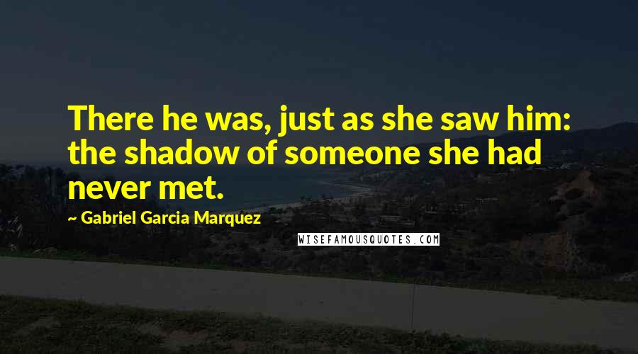 Gabriel Garcia Marquez Quotes: There he was, just as she saw him: the shadow of someone she had never met.