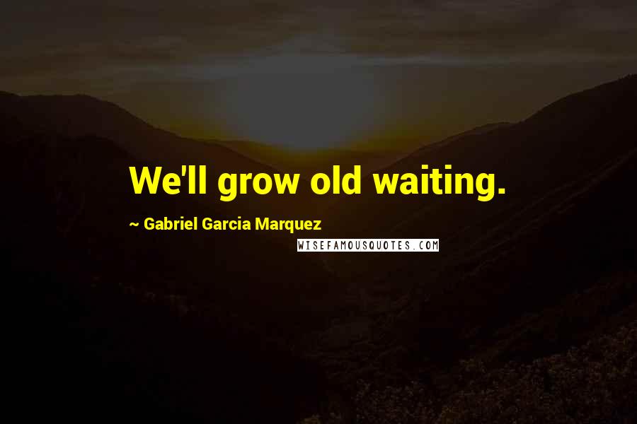 Gabriel Garcia Marquez Quotes: We'll grow old waiting.