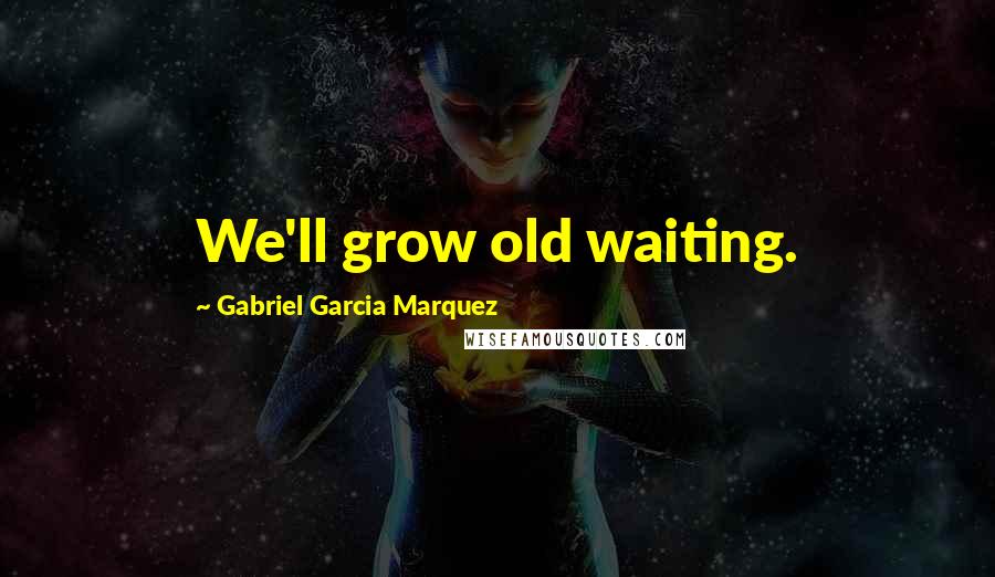 Gabriel Garcia Marquez Quotes: We'll grow old waiting.