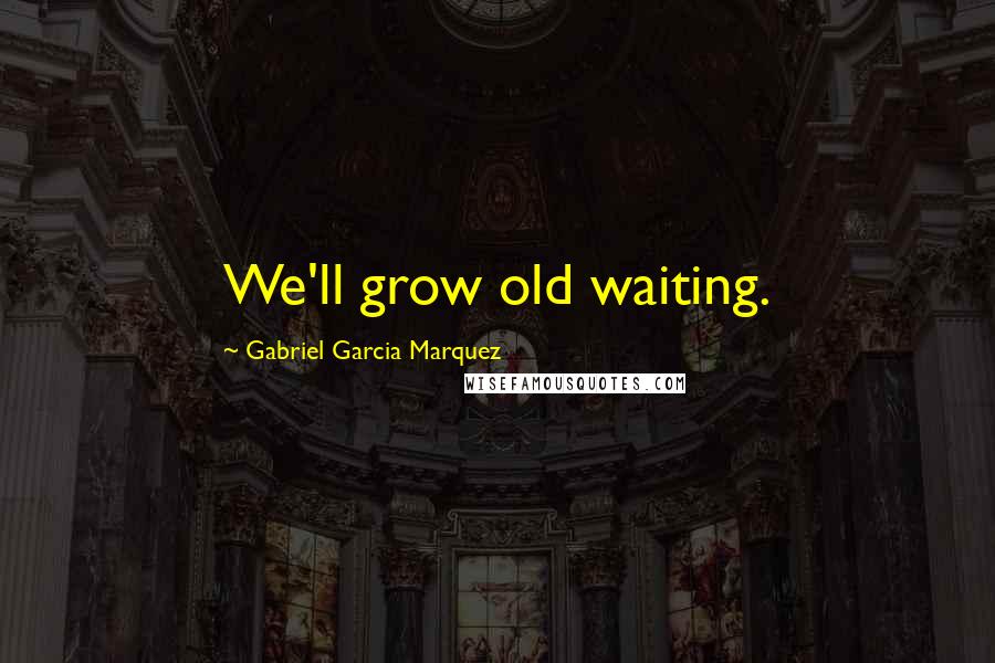 Gabriel Garcia Marquez Quotes: We'll grow old waiting.