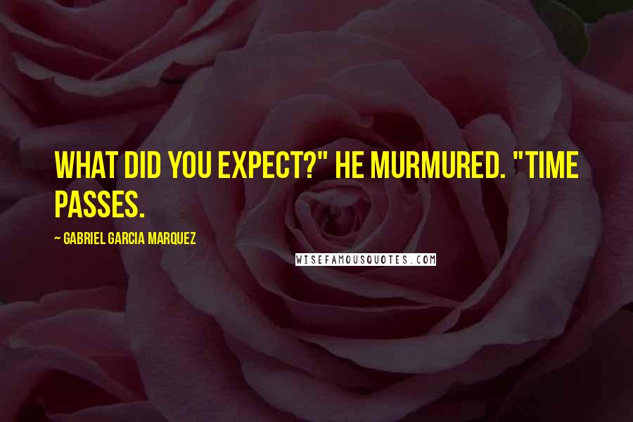 Gabriel Garcia Marquez Quotes: What did you expect?" he murmured. "Time passes.