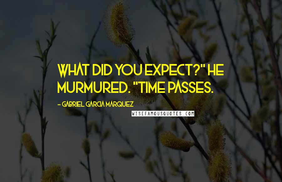 Gabriel Garcia Marquez Quotes: What did you expect?" he murmured. "Time passes.