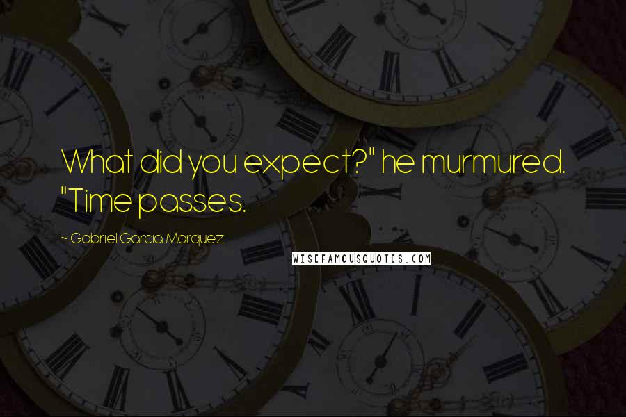 Gabriel Garcia Marquez Quotes: What did you expect?" he murmured. "Time passes.