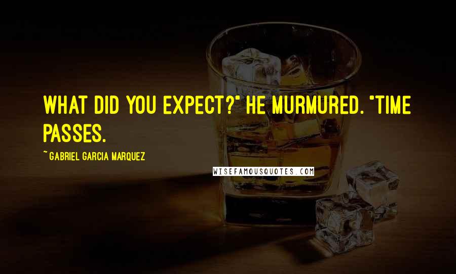 Gabriel Garcia Marquez Quotes: What did you expect?" he murmured. "Time passes.