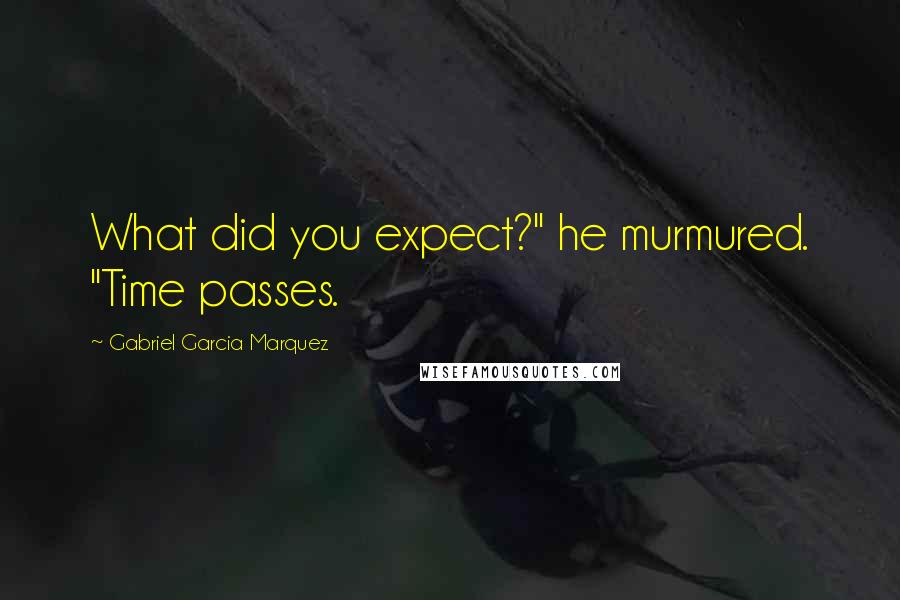 Gabriel Garcia Marquez Quotes: What did you expect?" he murmured. "Time passes.