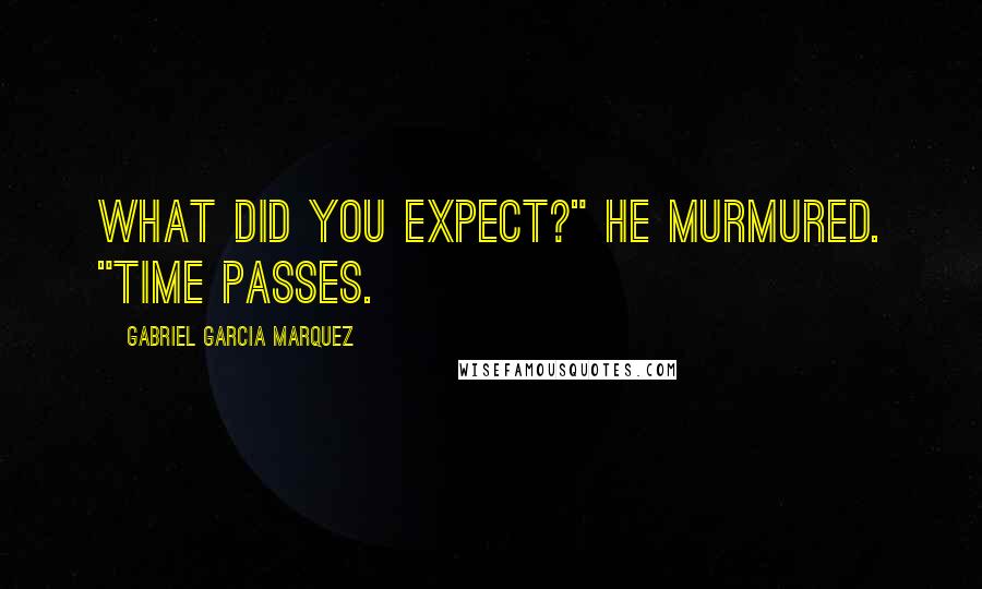 Gabriel Garcia Marquez Quotes: What did you expect?" he murmured. "Time passes.