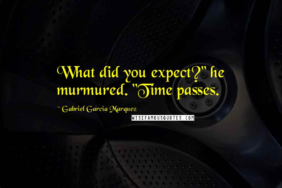 Gabriel Garcia Marquez Quotes: What did you expect?" he murmured. "Time passes.