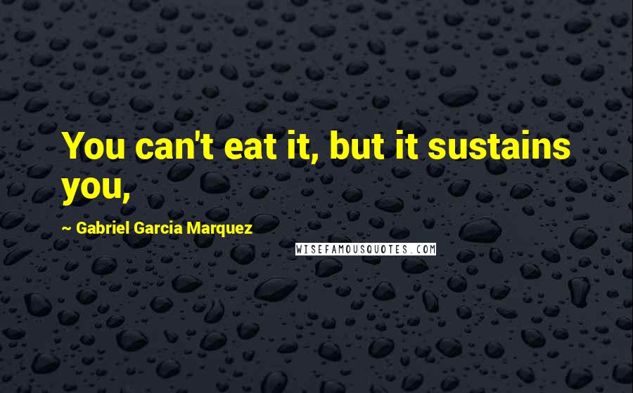 Gabriel Garcia Marquez Quotes: You can't eat it, but it sustains you,