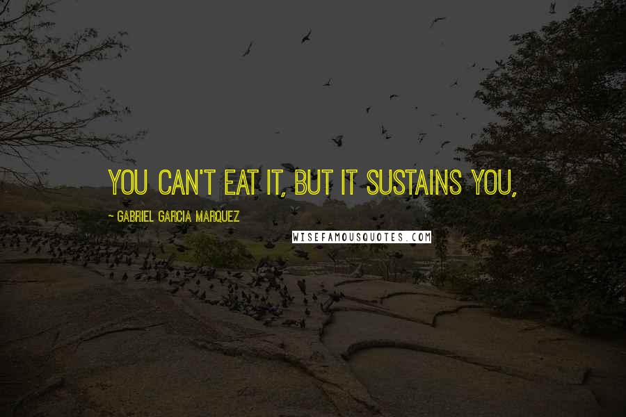 Gabriel Garcia Marquez Quotes: You can't eat it, but it sustains you,