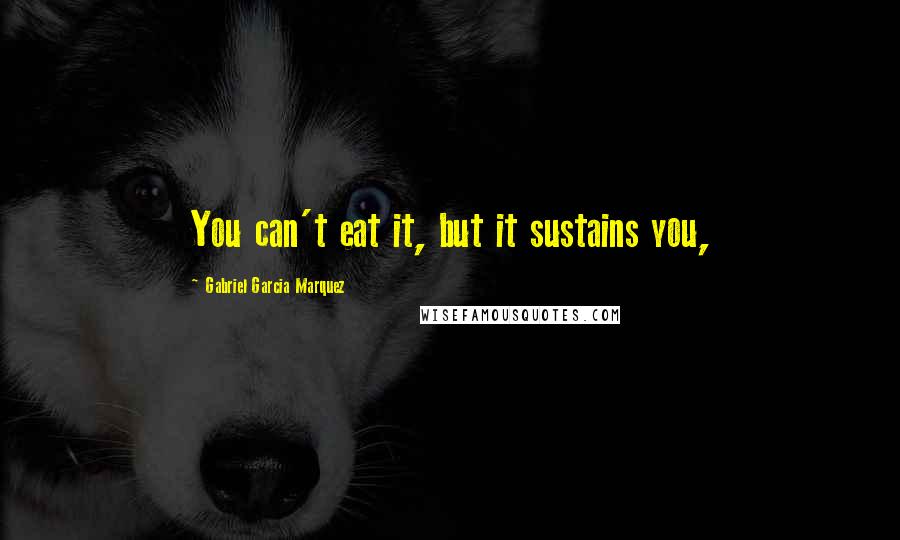 Gabriel Garcia Marquez Quotes: You can't eat it, but it sustains you,