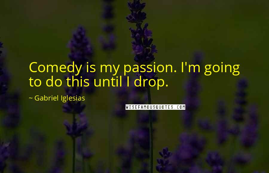 Gabriel Iglesias Quotes: Comedy is my passion. I'm going to do this until I drop.