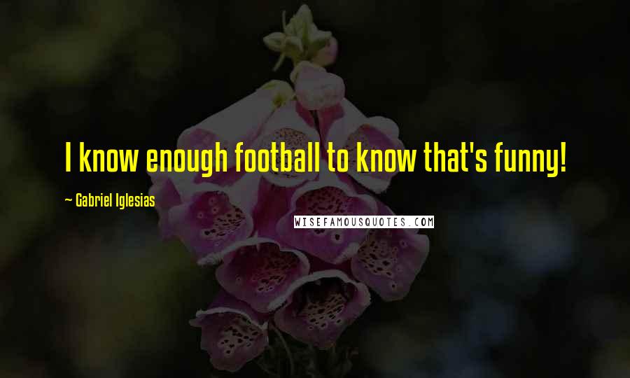 Gabriel Iglesias Quotes: I know enough football to know that's funny!