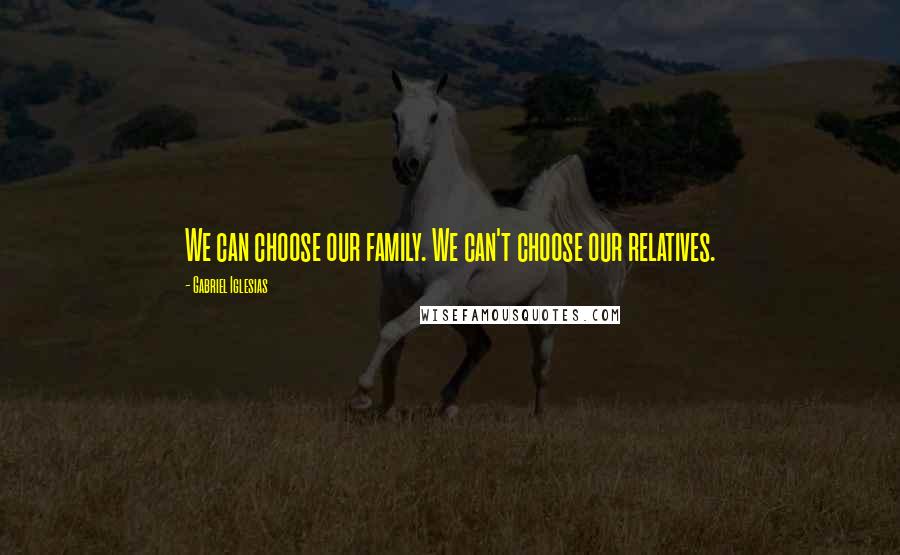 Gabriel Iglesias Quotes: We can choose our family. We can't choose our relatives.