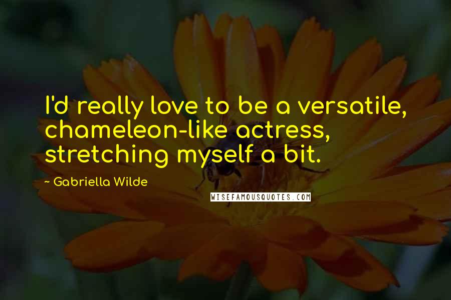 Gabriella Wilde Quotes: I'd really love to be a versatile, chameleon-like actress, stretching myself a bit.