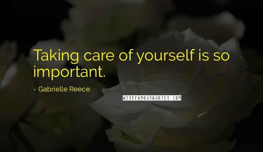 Gabrielle Reece Quotes: Taking care of yourself is so important.