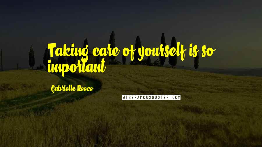 Gabrielle Reece Quotes: Taking care of yourself is so important.