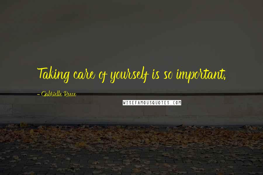 Gabrielle Reece Quotes: Taking care of yourself is so important.