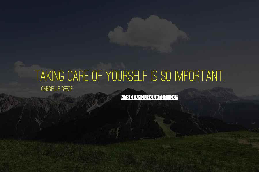 Gabrielle Reece Quotes: Taking care of yourself is so important.