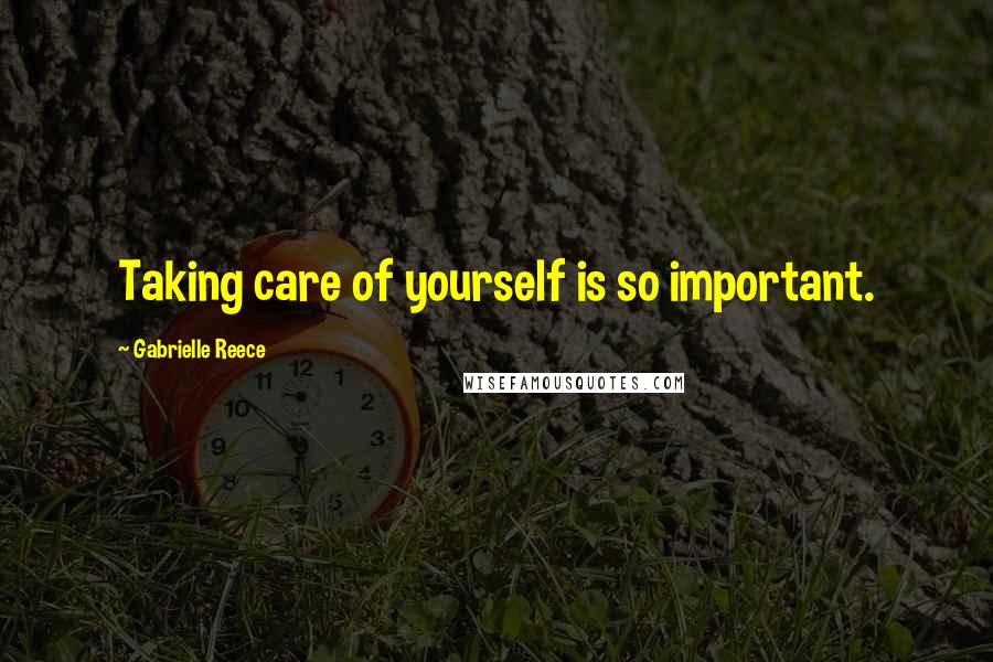 Gabrielle Reece Quotes: Taking care of yourself is so important.