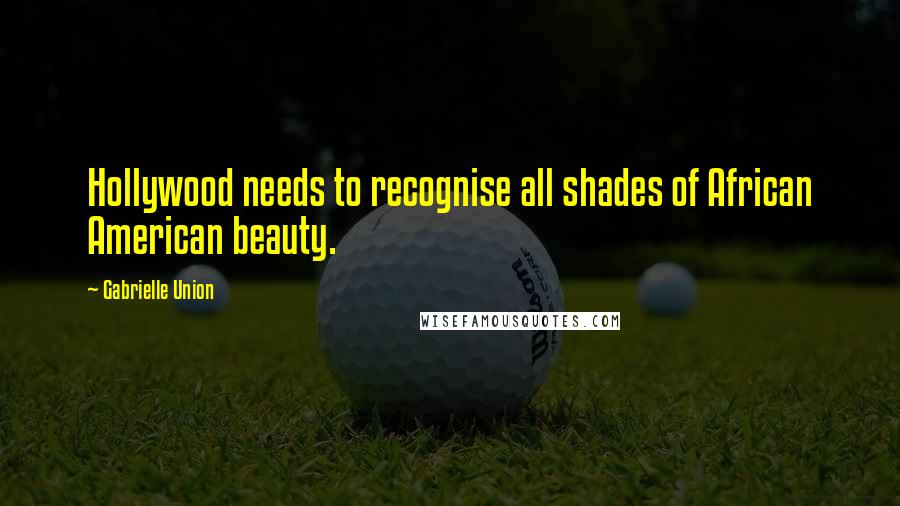 Gabrielle Union Quotes: Hollywood needs to recognise all shades of African American beauty.