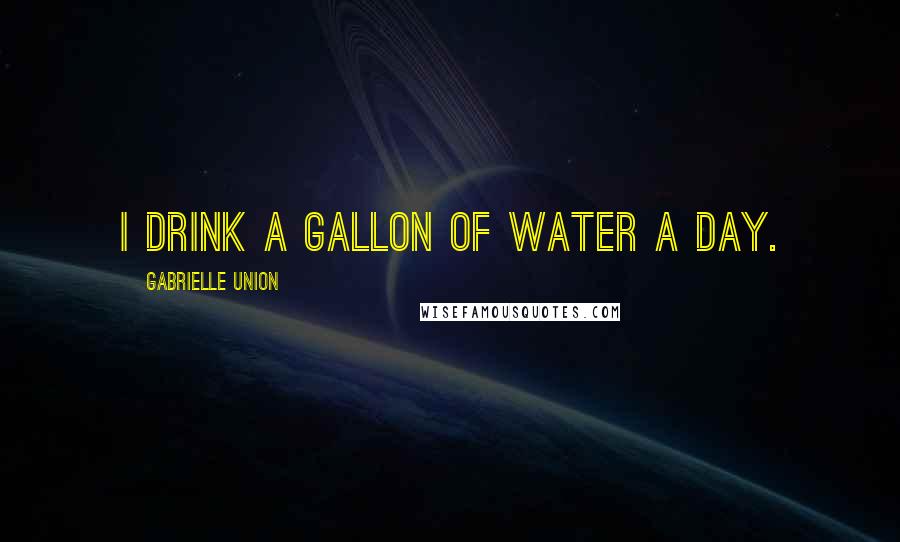 Gabrielle Union Quotes: I drink a gallon of water a day.