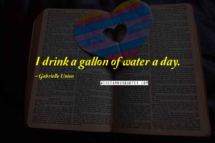 Gabrielle Union Quotes: I drink a gallon of water a day.