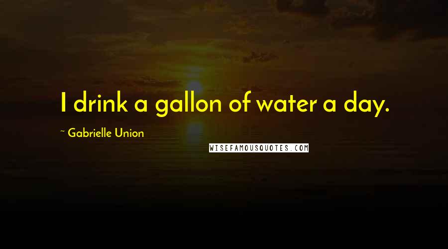 Gabrielle Union Quotes: I drink a gallon of water a day.