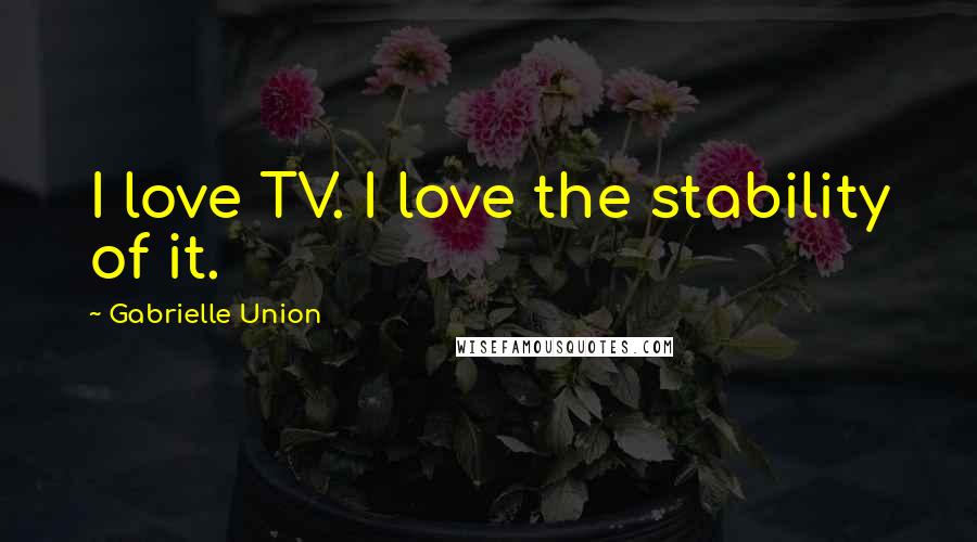 Gabrielle Union Quotes: I love TV. I love the stability of it.