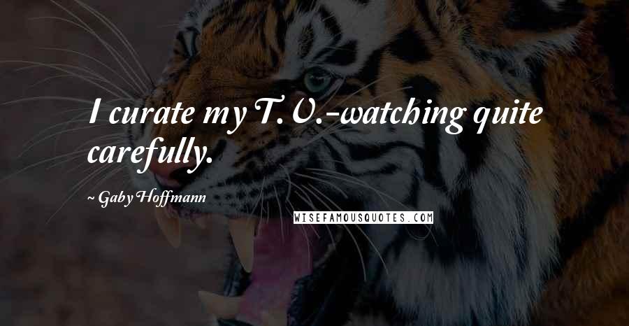 Gaby Hoffmann Quotes: I curate my T.V.-watching quite carefully.