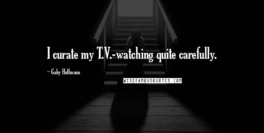 Gaby Hoffmann Quotes: I curate my T.V.-watching quite carefully.