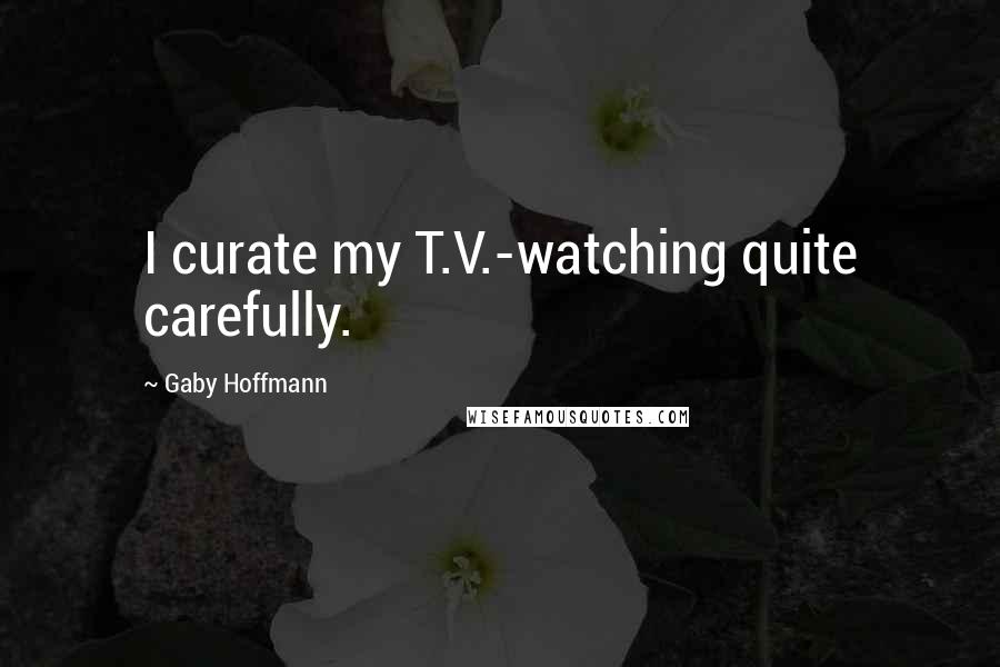 Gaby Hoffmann Quotes: I curate my T.V.-watching quite carefully.