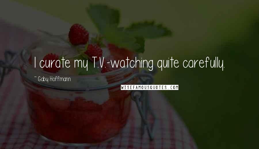 Gaby Hoffmann Quotes: I curate my T.V.-watching quite carefully.