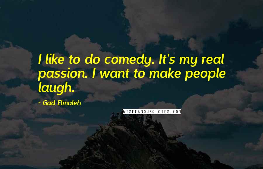 Gad Elmaleh Quotes: I like to do comedy. It's my real passion. I want to make people laugh.
