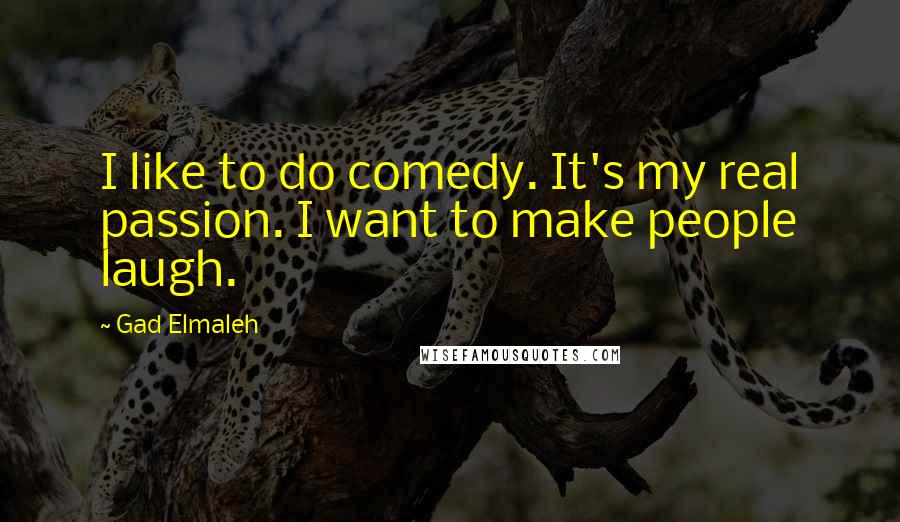 Gad Elmaleh Quotes: I like to do comedy. It's my real passion. I want to make people laugh.