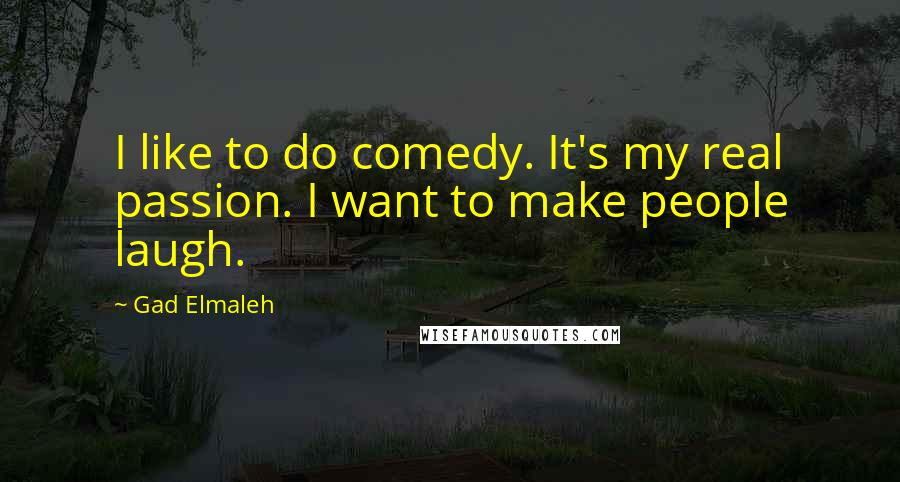 Gad Elmaleh Quotes: I like to do comedy. It's my real passion. I want to make people laugh.